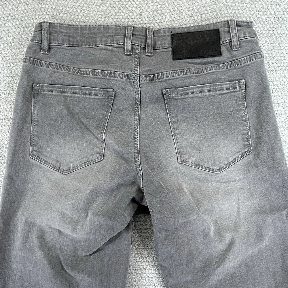 American Tall Jeans Mens 34x36 (34x35) Gray Carman Tapered Denim Stretch Casual
